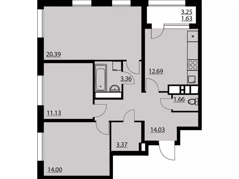 3-к кв. Воронежская область, Воронеж ул. Ворошилова, 1 (82.53 м) - Фото 0