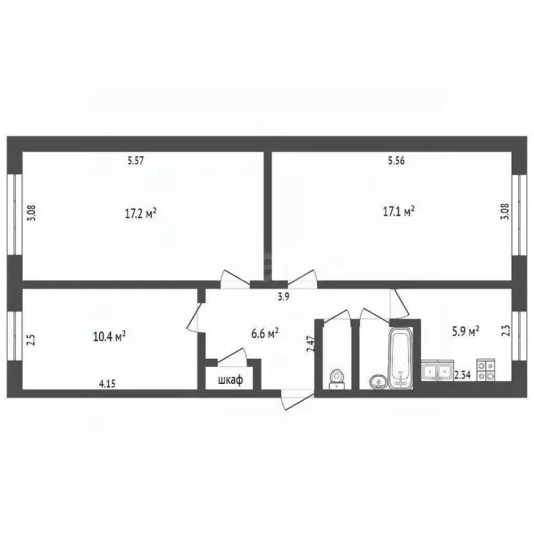 3-к кв. Архангельская область, Новодвинск ул. Ударников, 13 (62.0 м) - Фото 1