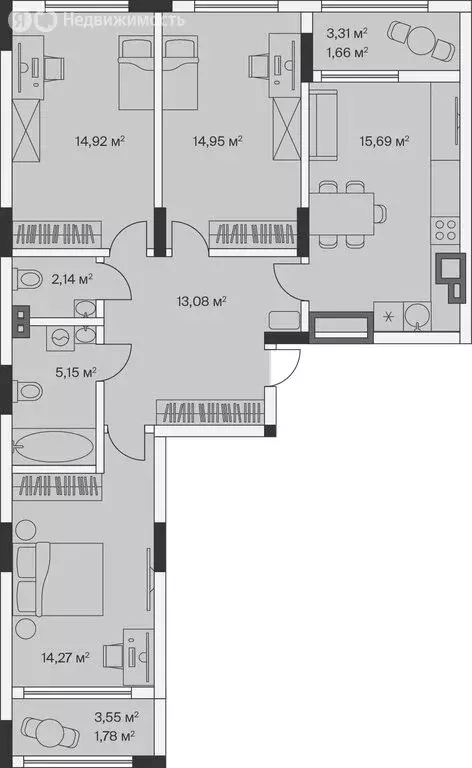 3-комнатная квартира: Малое Исаково, Первая улица, 1к2 (84.1 м) - Фото 1