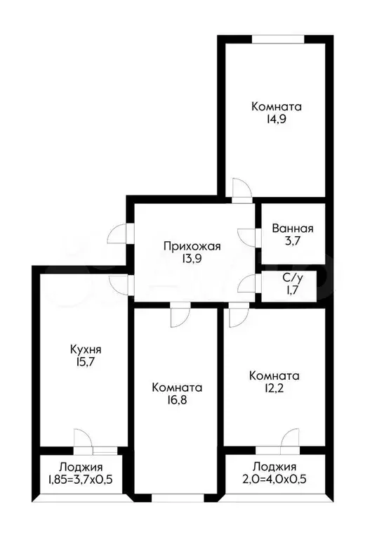 3-к. квартира, 79 м, 4/16 эт. - Фото 0