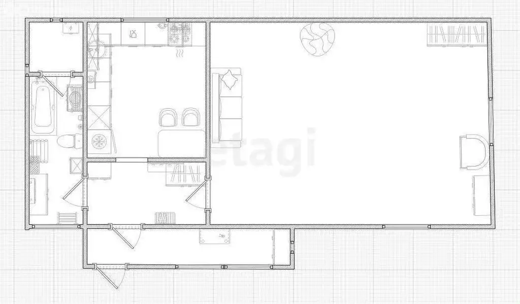 Дом в село Зелёная Поляна, Лесная улица (46.5 м) - Фото 1
