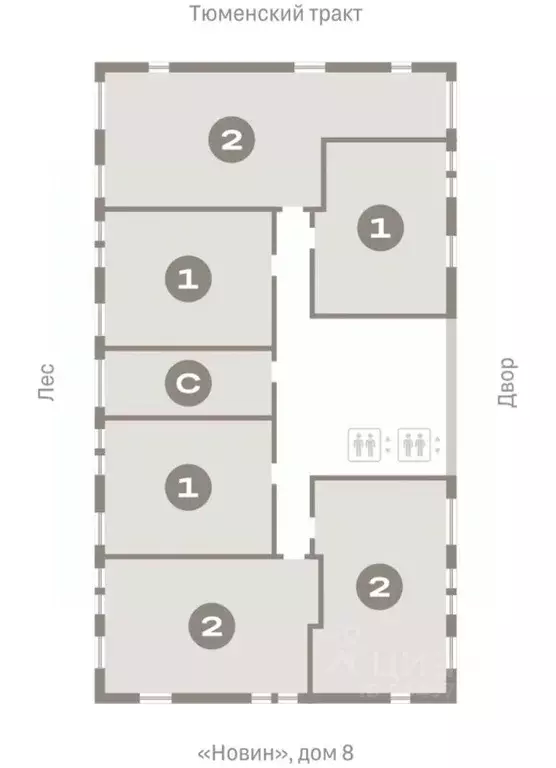 1-к кв. Ханты-Мансийский АО, Сургут 35-й мкр, Квартал Новин жилой ... - Фото 2