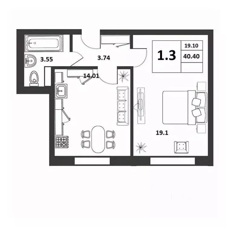 1-к кв. Новгородская область, Великий Новгород ул. Якова Павлова, 15 ... - Фото 1