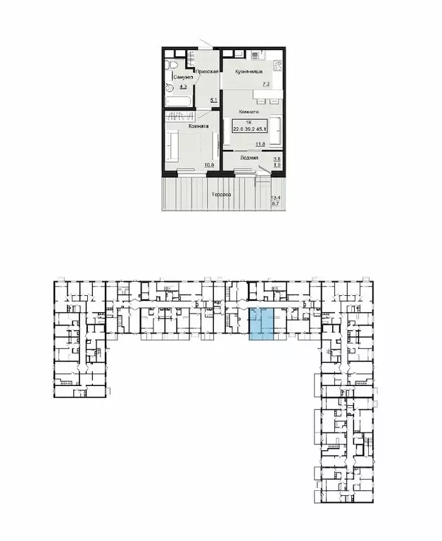 1-к кв. владимирская область, ковров ул. любецкая, 5/2 (45.1 м) - Фото 1