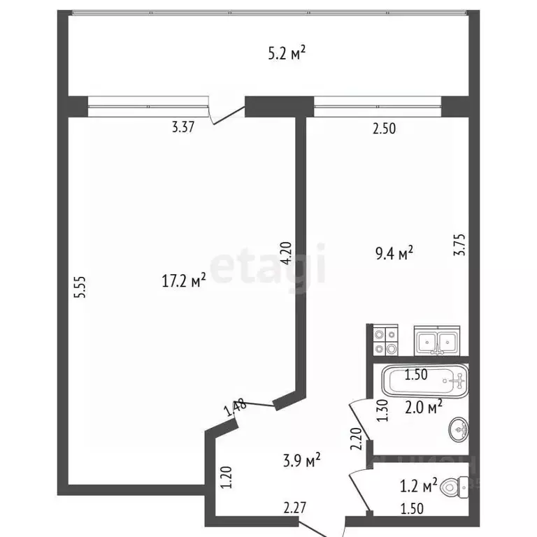 1-к кв. Самарская область, Самара Аэродромная ул., 87 (33.7 м) - Фото 2