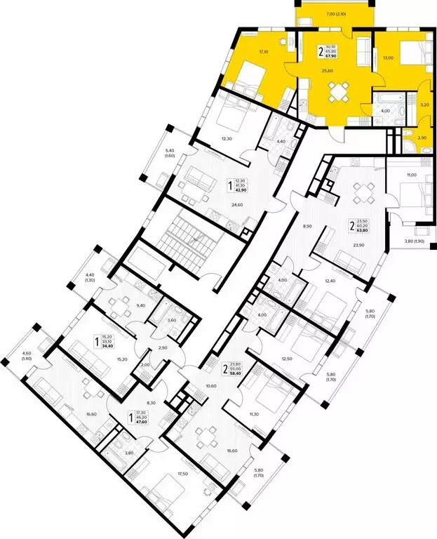 2-комнатная квартира: Сукко, жилой комплекс Кипарис (67.9 м) - Фото 1
