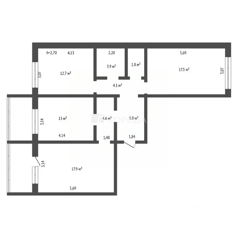 3-к кв. Алтайский край, Барнаул Власихинская ул., 65ак2 (85.0 м) - Фото 2