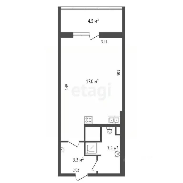 студия санкт-петербург просп. ветеранов, 171к4 (24.0 м) - Фото 1