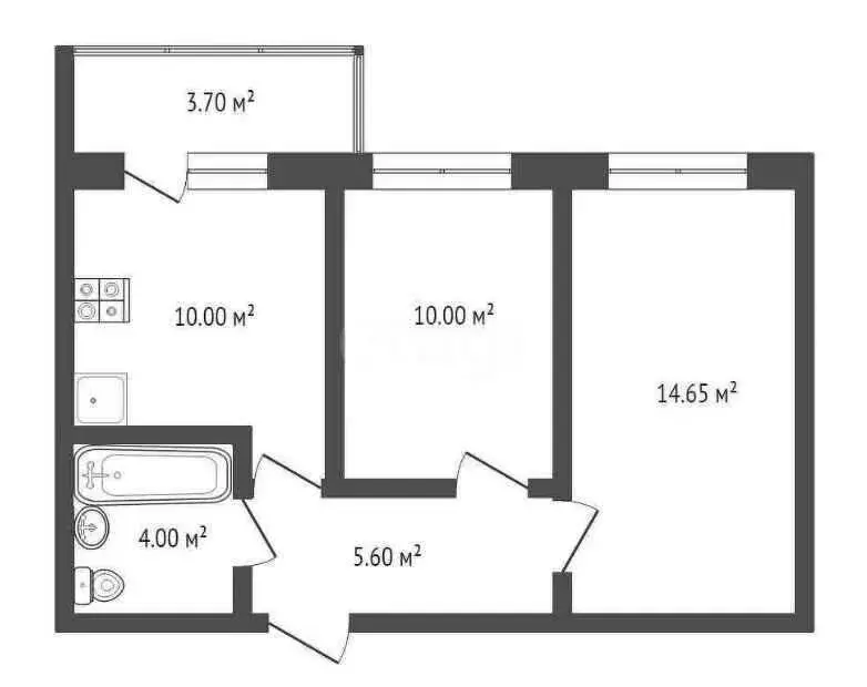 2-комнатная квартира: Вологда, улица Карла Маркса, 103Б (44.9 м) - Фото 1