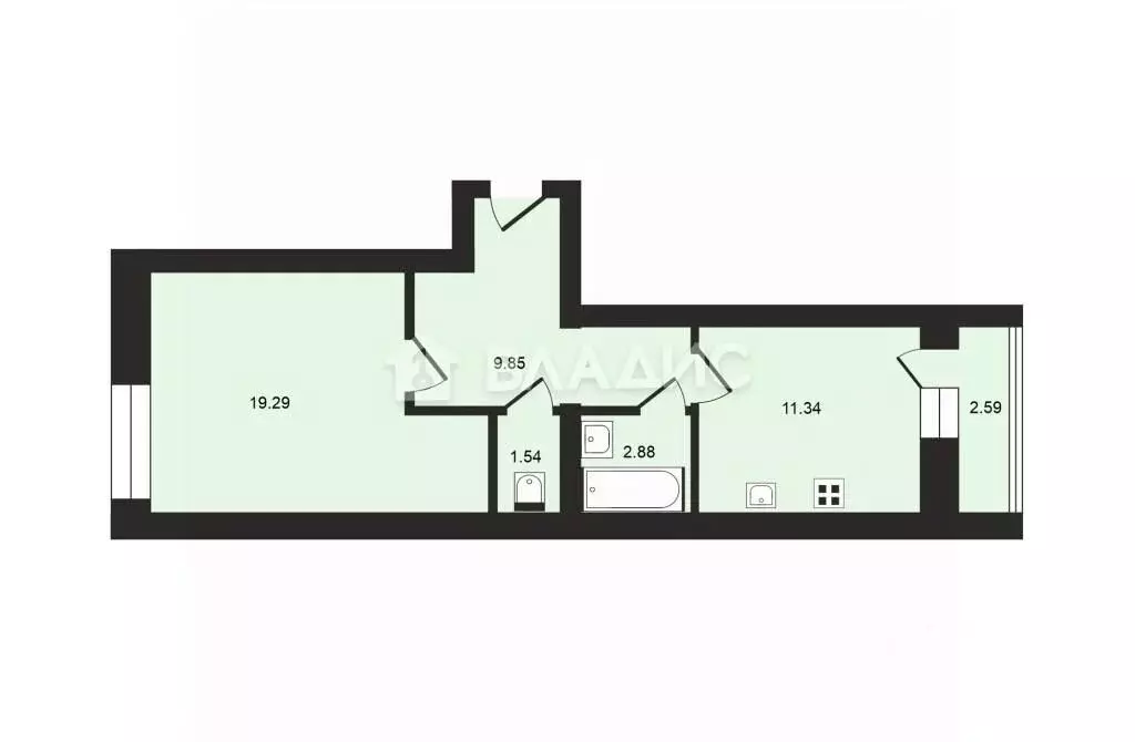 1-к кв. Владимирская область, Владимир пос. Заклязьменский, ул. ... - Фото 2