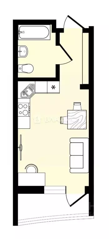 Студия Воронежская область, Воронеж Московский просп., 19 (21.2 м) - Фото 2