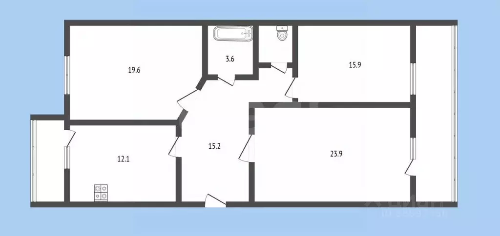 3-к кв. Карачаево-Черкесия, Черкесск Октябрьская ул., 380 (92.0 м) - Фото 2