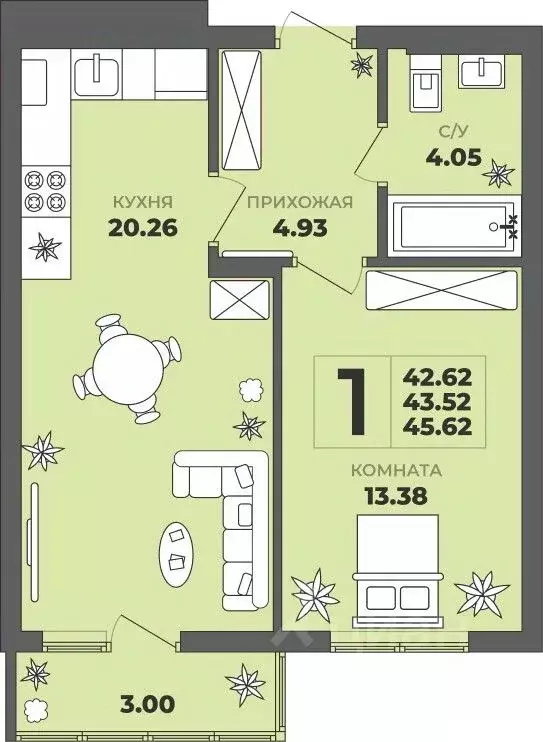 1-к кв. Калининградская область, Калининград ул. Генерала Толстикова, ... - Фото 1
