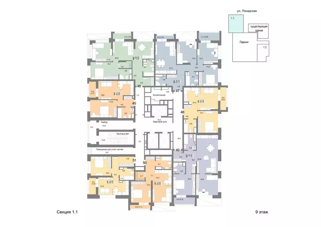 1-комнатная квартира: Екатеринбург, Посадская улица, 26 (44.1 м) - Фото 2