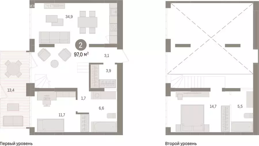 2-комнатная квартира: Тюмень, ЖК Дом у Озера (97 м) - Фото 1