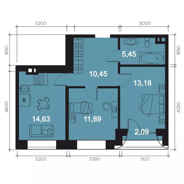 3-к кв. Иркутская область, Иркутск наб. Верхняя, 131 (56.99 м) - Фото 0