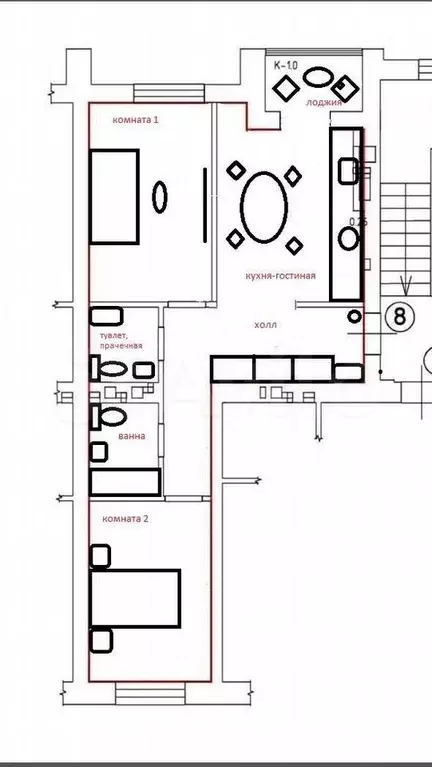 2-к. квартира, 65 м, 2/8 эт. - Фото 0