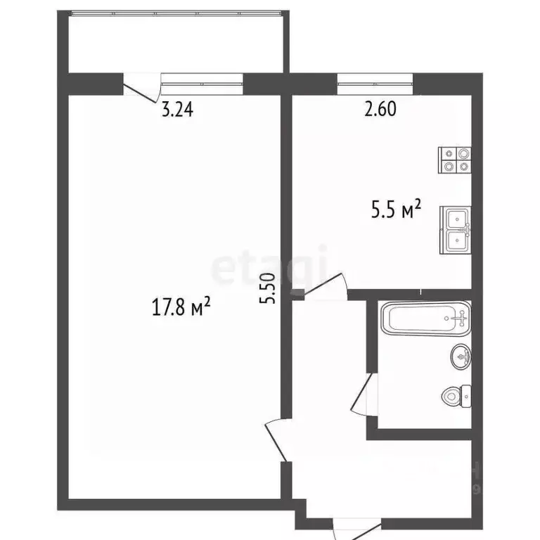 1-к кв. Вологодская область, Вологда Молочное пгт, Парковая ул., 12 ... - Фото 1