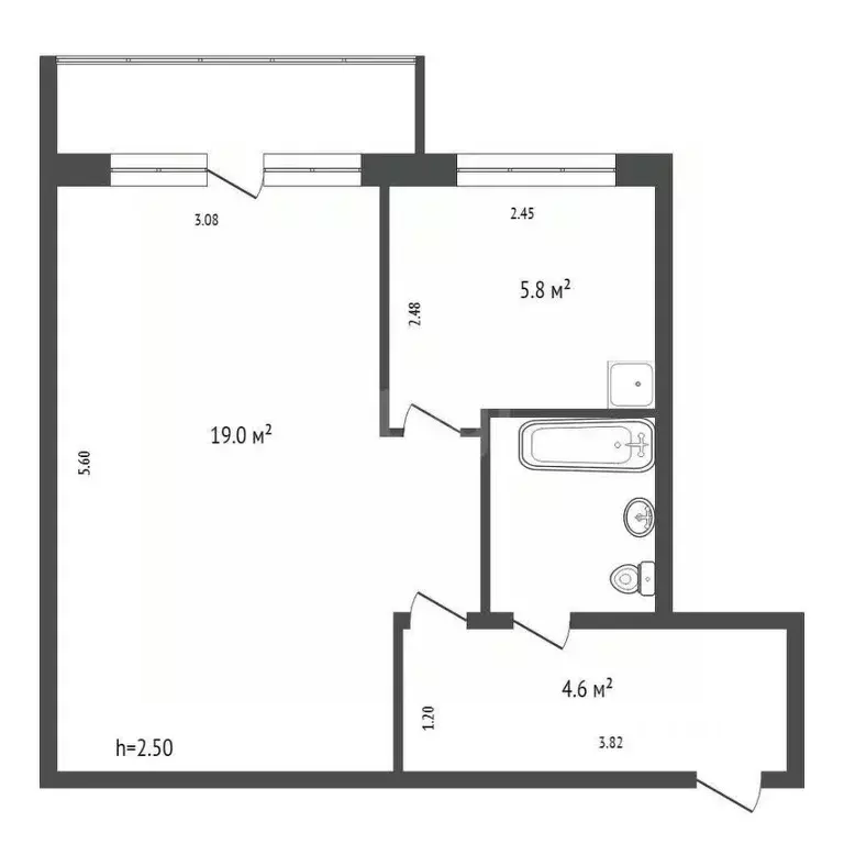 1-к кв. Красноярский край, Красноярск ул. Крупской, 24 (32.0 м) - Фото 2