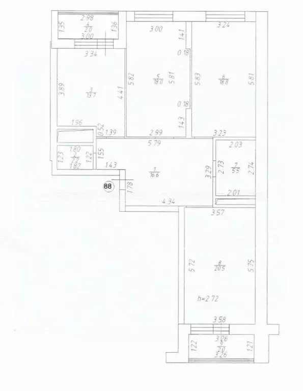 3-к кв. Татарстан, Казань Роторная ул., 27В (96.0 м) - Фото 2