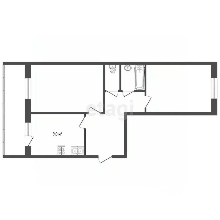 2-к кв. Московская область, Серпухов ул. Лермонтова, 60 (55.5 м) - Фото 2