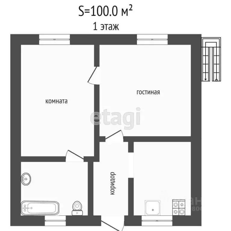 Дом в Крым, Саки ул. Трудовая, 4 (100 м) - Фото 1