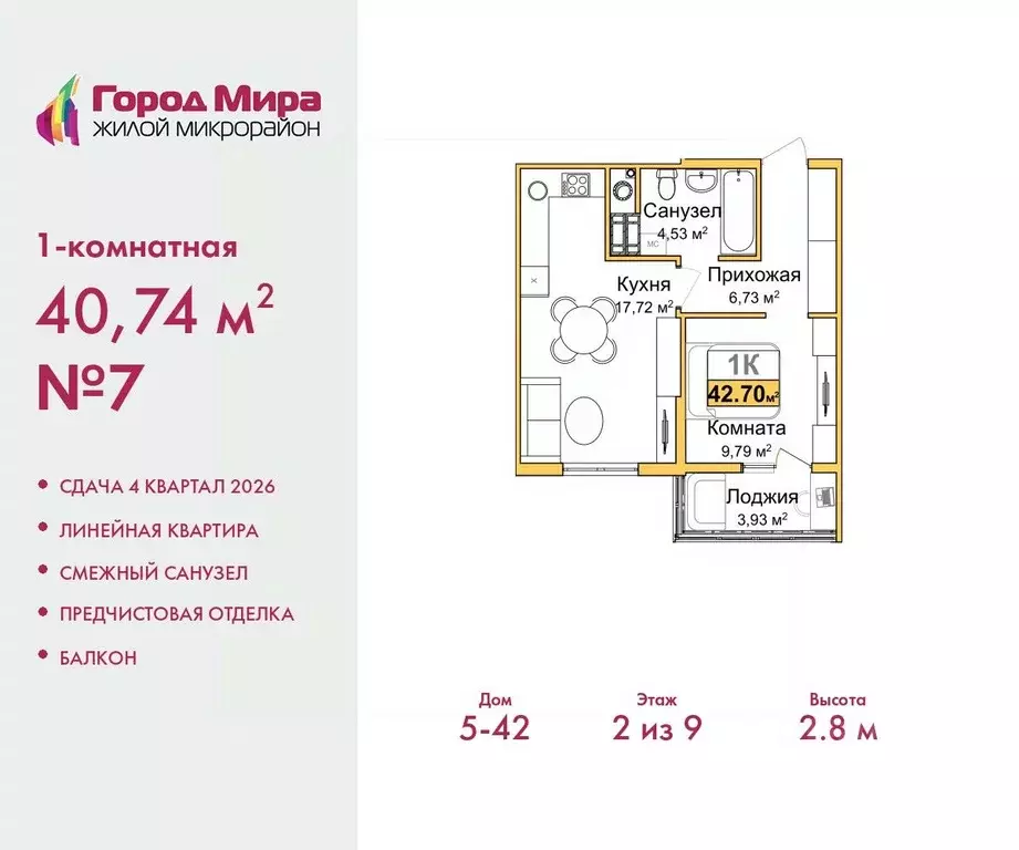 1-к кв. Крым, Симферополь ул. Батурина (40.74 м) - Фото 0