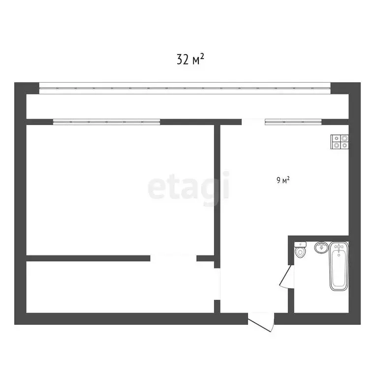 1-комнатная квартира: Ессентуки, улица Шмидта, 76 (32 м) - Фото 0