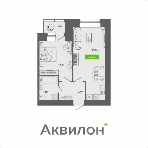 1-к кв. Архангельская область, Архангельск ул. Урицкого (37.7 м) - Фото 0