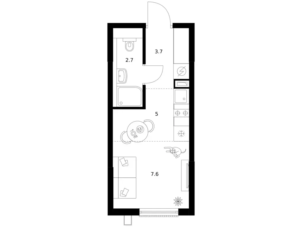 квартира-студия, 19 м - Фото 0