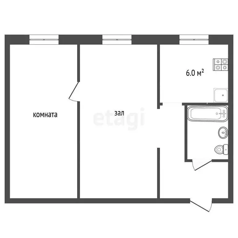 2-комнатная квартира: Московская область, городской округ Воскресенск, ... - Фото 1