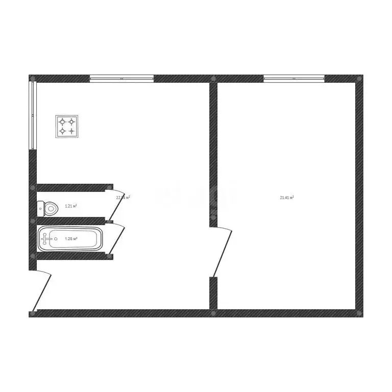 2-комнатная квартира: село Кетово, Советская улица, 58 (47.5 м) - Фото 1