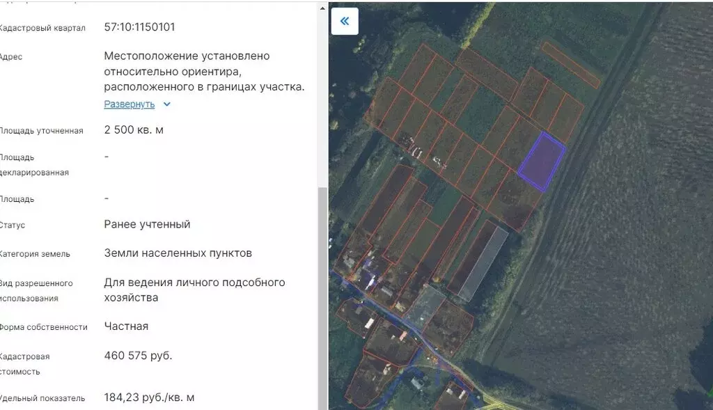 Участок в Орловский муниципальный округ, деревня Чаплыгино (25 м) - Фото 1