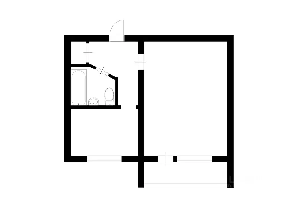 1-к кв. Коми, Сыктывкар ул. Комарова, 20 (29.7 м) - Фото 1