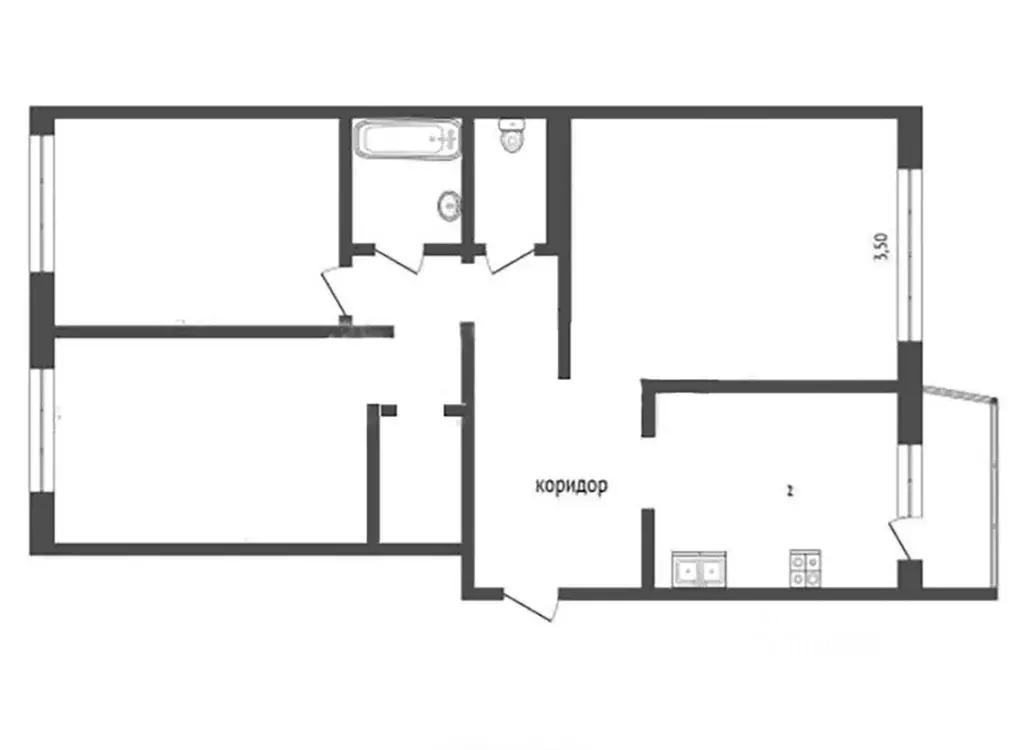 3-к кв. Ханты-Мансийский АО, Сургут Московская ул., 34Б (69.4 м) - Фото 1