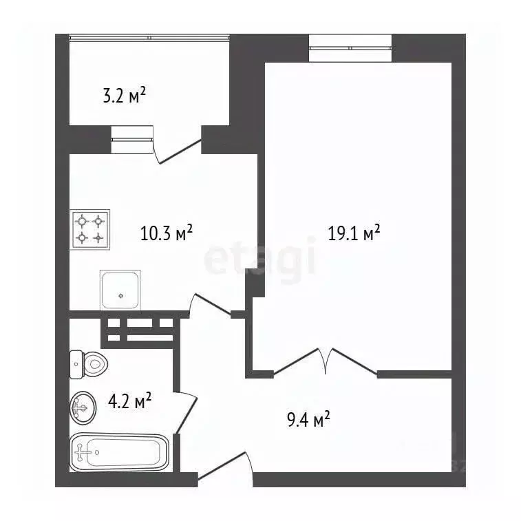 1-к кв. Красноярский край, Красноярск ул. Калинина, 175Е (43.9 м) - Фото 1