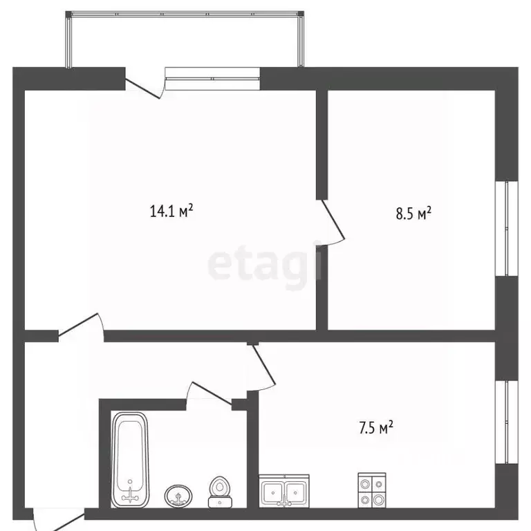 2-к кв. Москва ул. Металлургов, 46К2 (37.5 м) - Фото 2