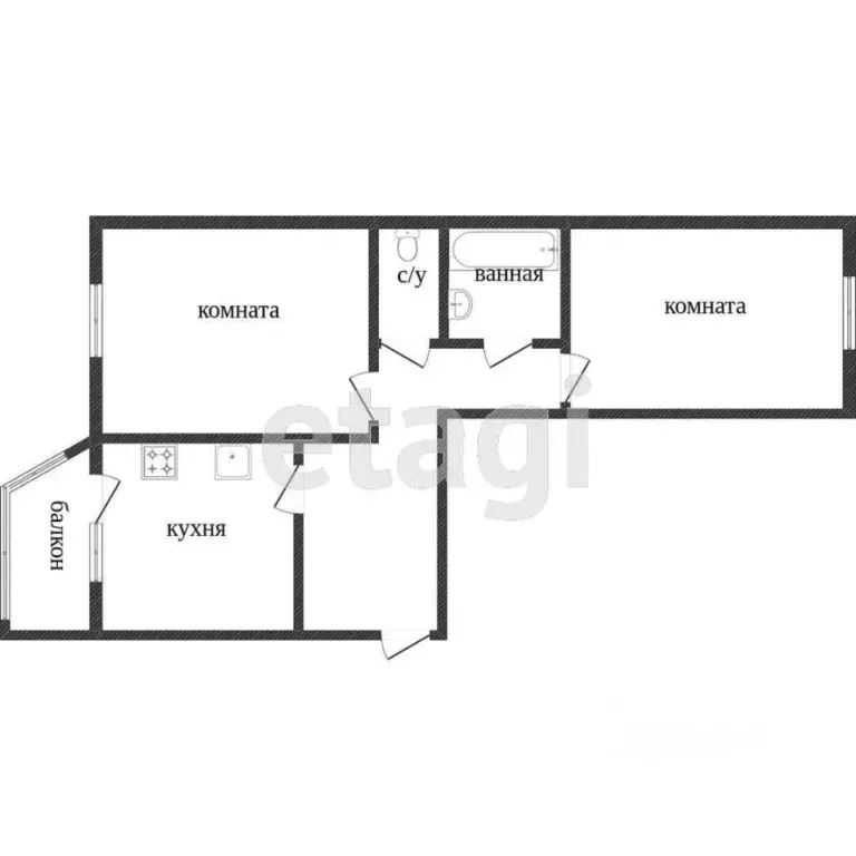 2-к кв. Ямало-Ненецкий АО, Новый Уренгой Молодежная ул., 19 (54.2 м) - Фото 2