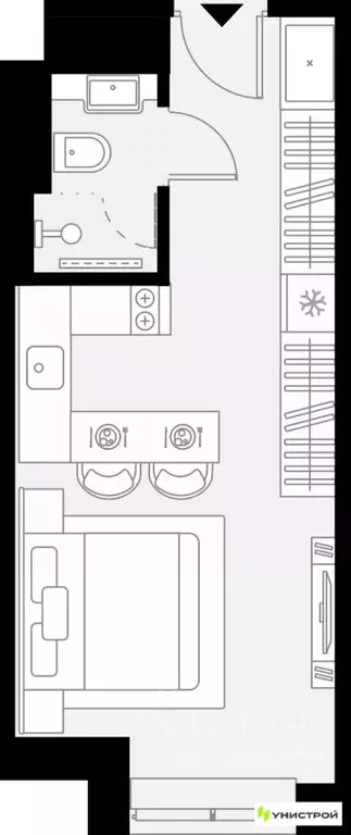 1-к кв. Татарстан, Казань Родины мкр,  (22.06 м) - Фото 1