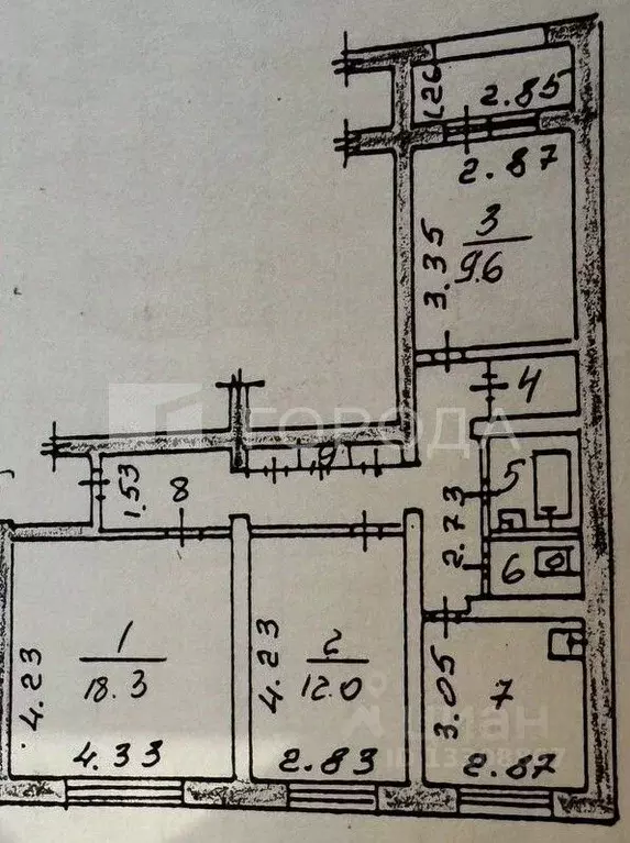 3-к кв. Кемеровская область, Новокузнецк ул. Рокоссовского, 3 (63.0 м) - Фото 2