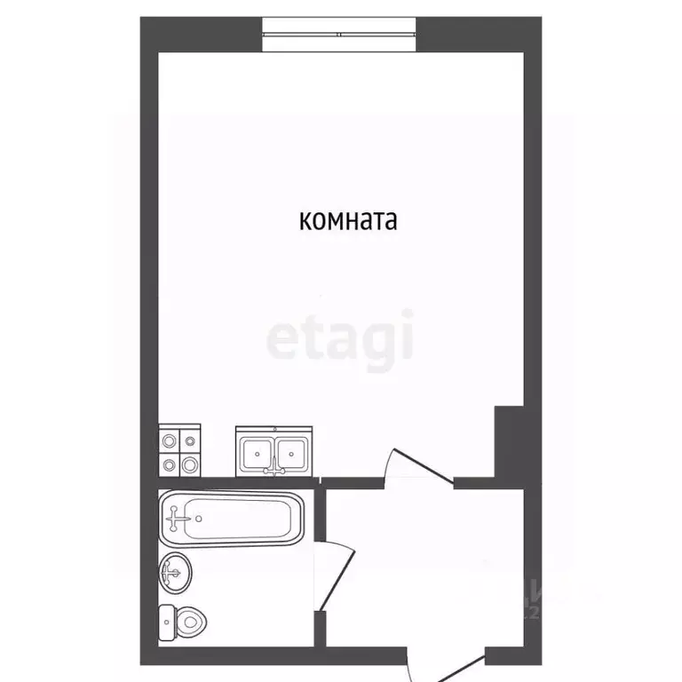 Студия Москва Клинская ул., 8С1 (14.7 м) - Фото 2