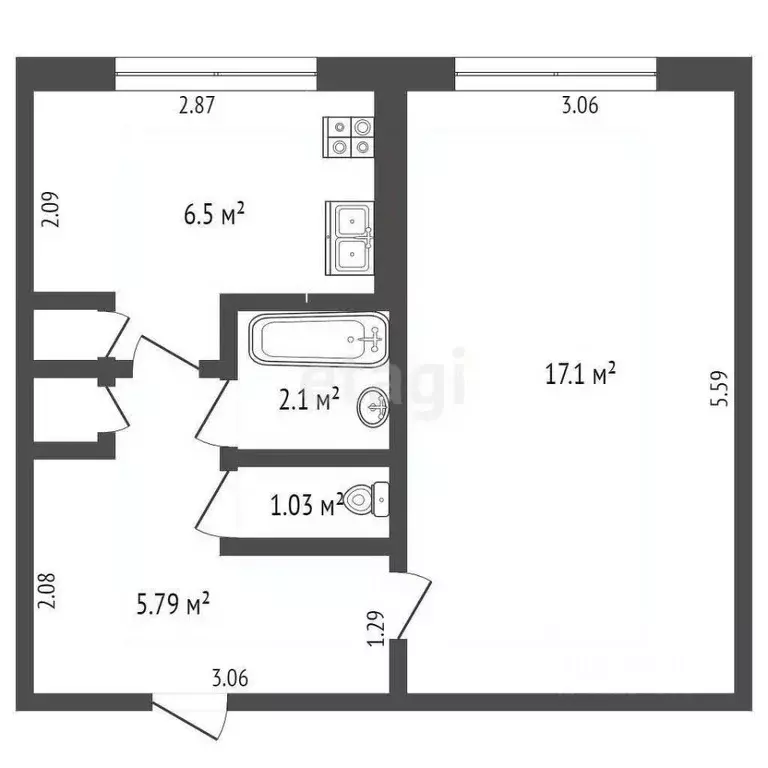 1-к кв. Мордовия, Саранск ул. Н. Эркая, 18 (33.2 м) - Фото 1