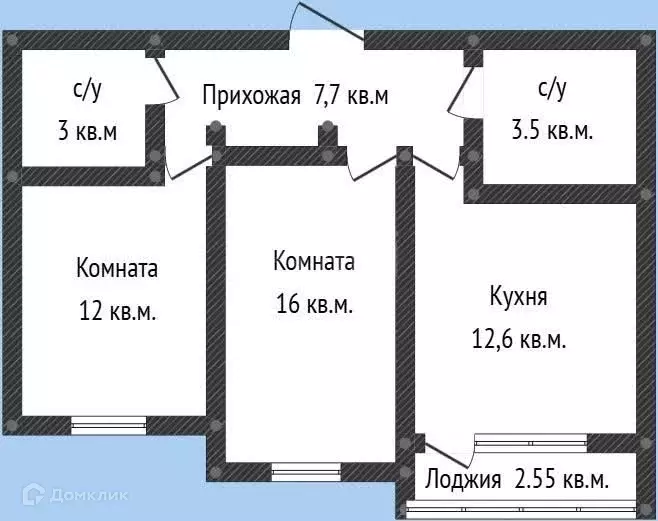 Продаётся 2-к квартира, 56.8 м - Фото 0