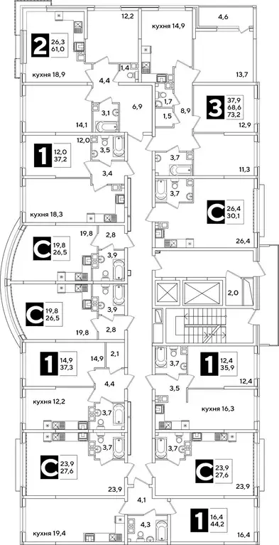 3-к кв. Краснодарский край, Краснодар ул. Ивана Беличенко, 92 (73.2 м) - Фото 1