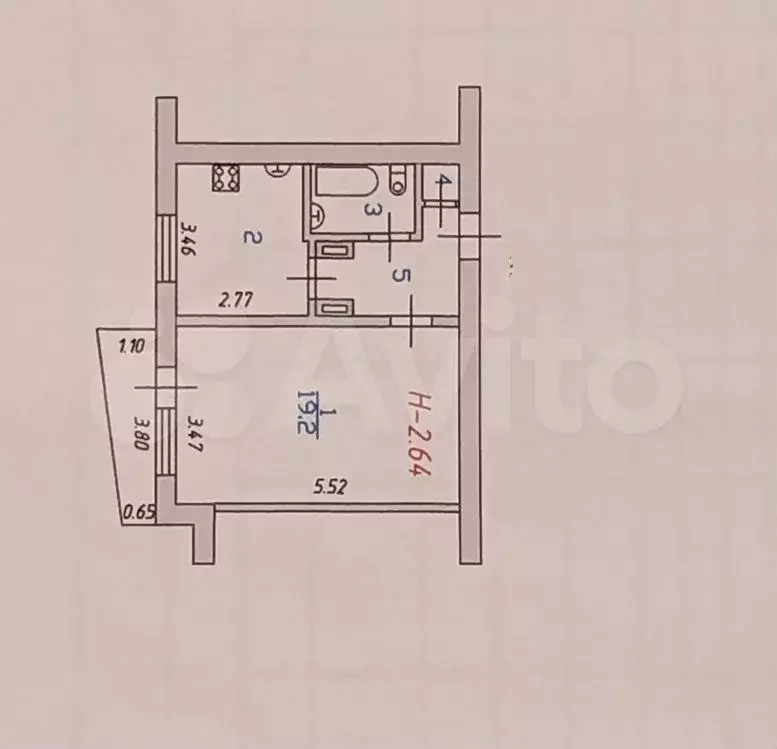 1-к. квартира, 37,5 м, 6/9 эт. - Фото 0