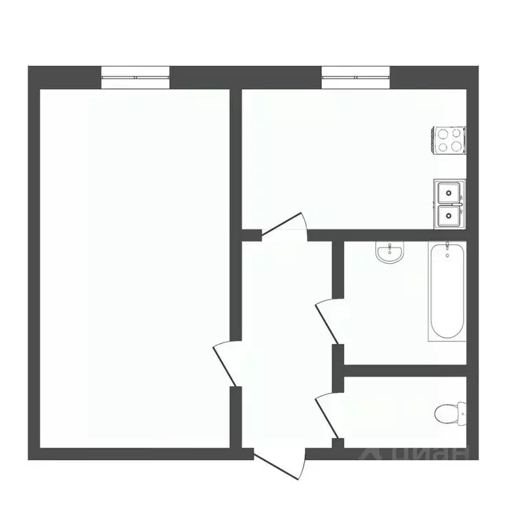 1-к кв. Тюменская область, Тюмень ул. Домостроителей, 16к3 (26.7 м) - Фото 2