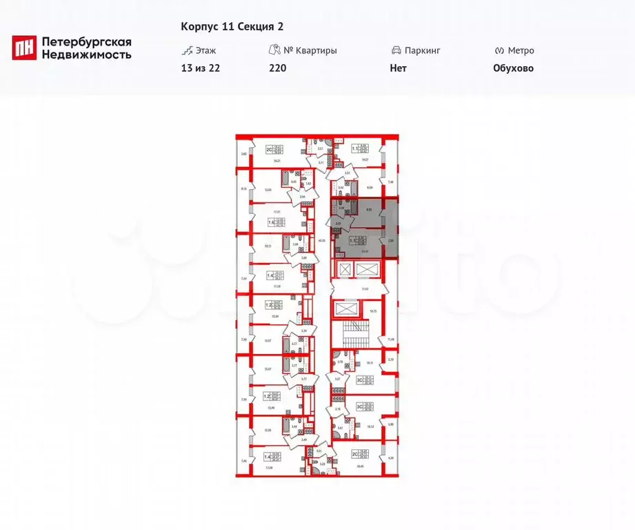 1-к. квартира, 29,1 м, 13/22 эт. - Фото 1