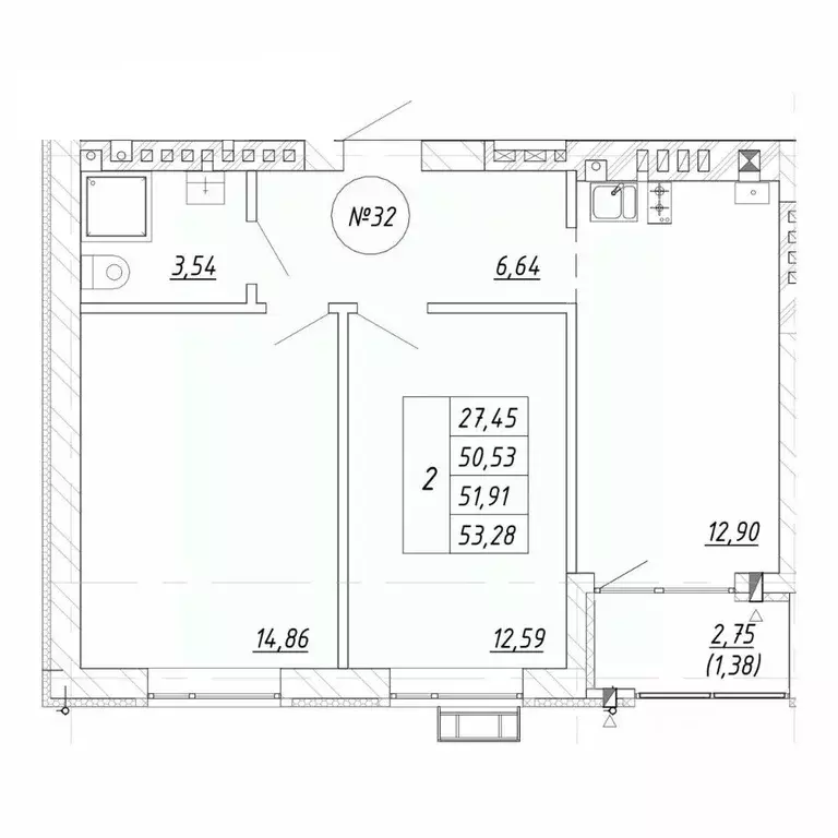 2-к кв. Калининградская область, Зеленоградск  (53.28 м) - Фото 1