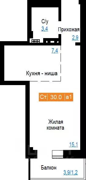 Студия Красноярский край, Красноярск Солнечный жилрайон, 5-й мкр,  ... - Фото 0