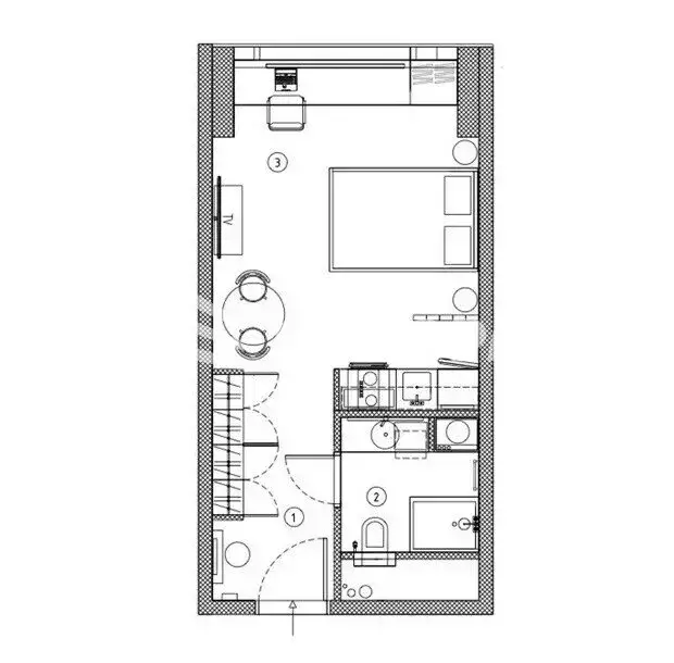Квартира-студия: Благовещенск, улица Островского, 115/1 (29.2 м) - Фото 1
